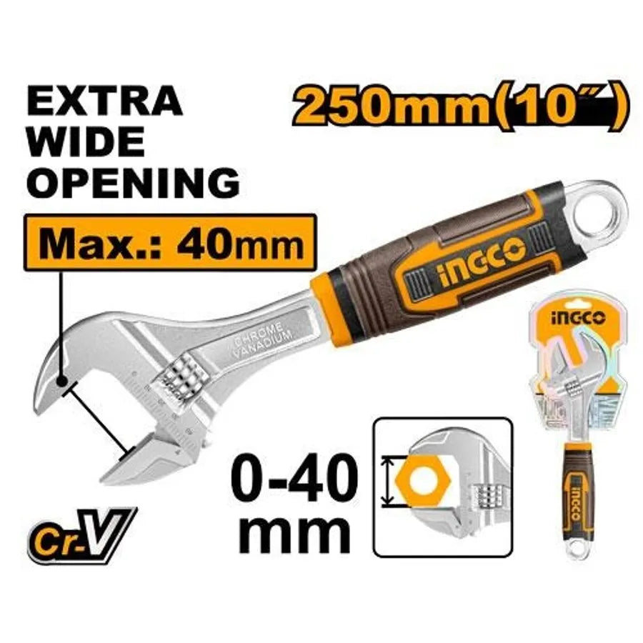 Adjustable Wrench 250mm - INGCO